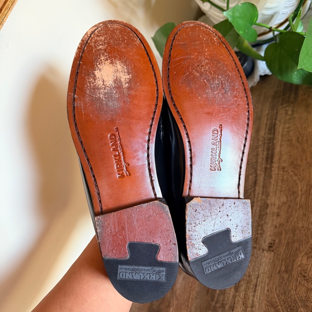 Kirkland Signature Tassel Kiltie Loafers Mens 9 D‎ Black Leather Shoes Brazil - Picture 10 of 11